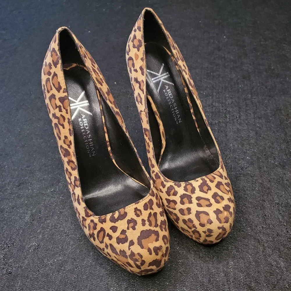 29) Kim Kardashian Leopard Stiletto Platforms 🔥 Sz. 6